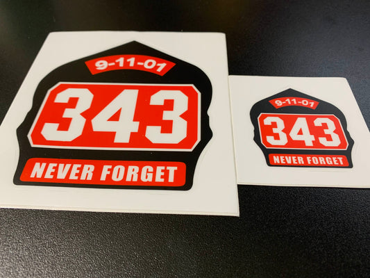 Calcomanía para casco negro 343 Never Forget 09-11-01