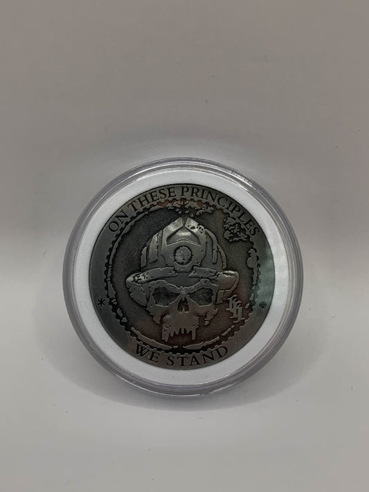 Auf diesen Prinzipien stehen wir | Black Helmet Challenge Coin