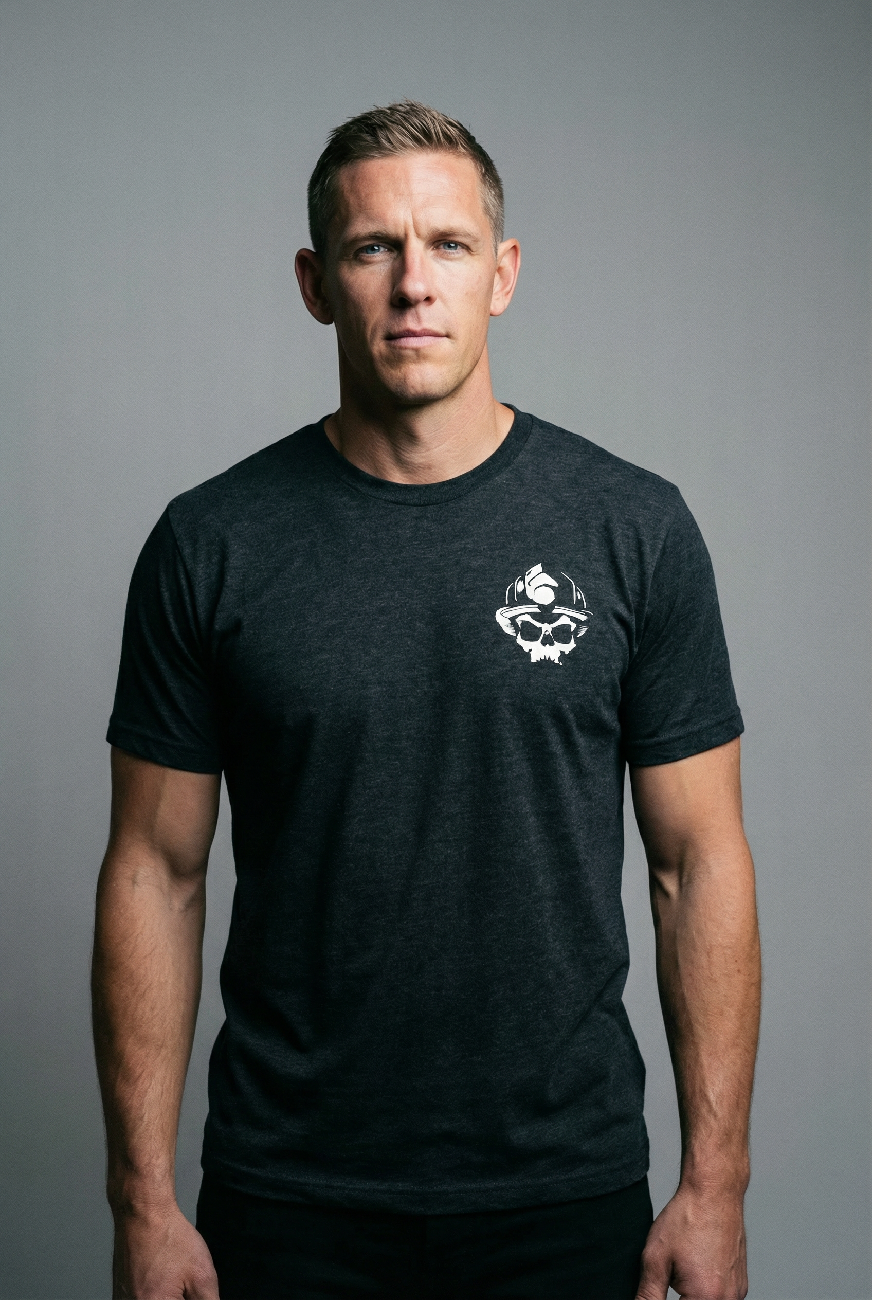 Classic Skull Logo Premium Tee – Black Helmet