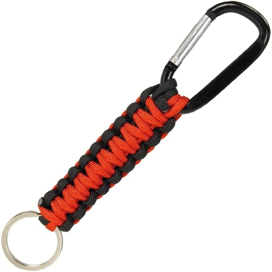 Thin Red Line Paracord Paracord Keychain with Carabiner