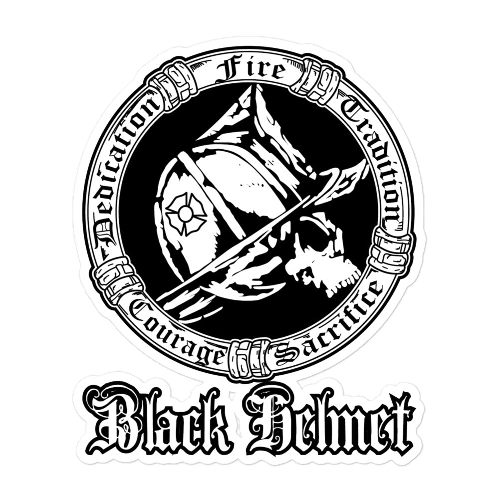 Black Helmet Four Principles , Tradition, Dedication, Sacrifice and Courage Decal