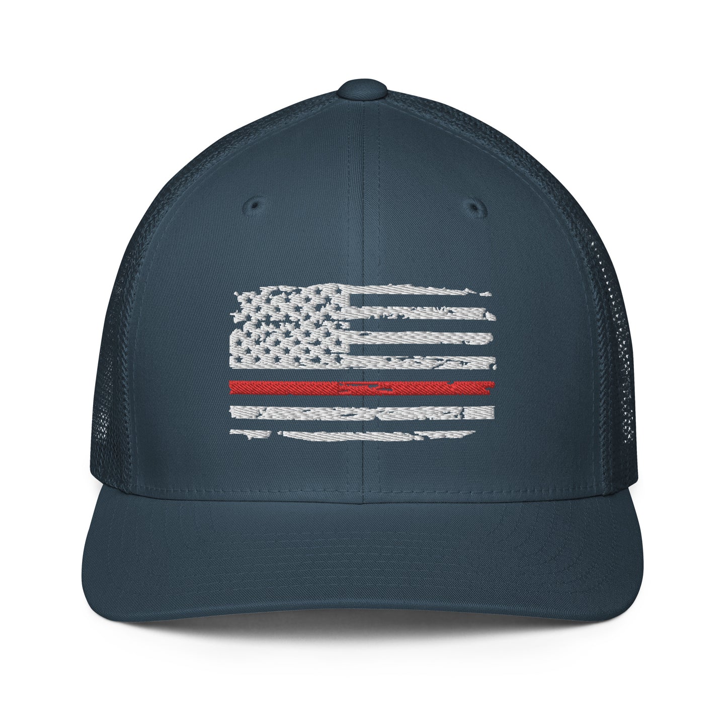 Thin Red Line USA Flag Mesh Back Trucker Cap | Flexfit 6511