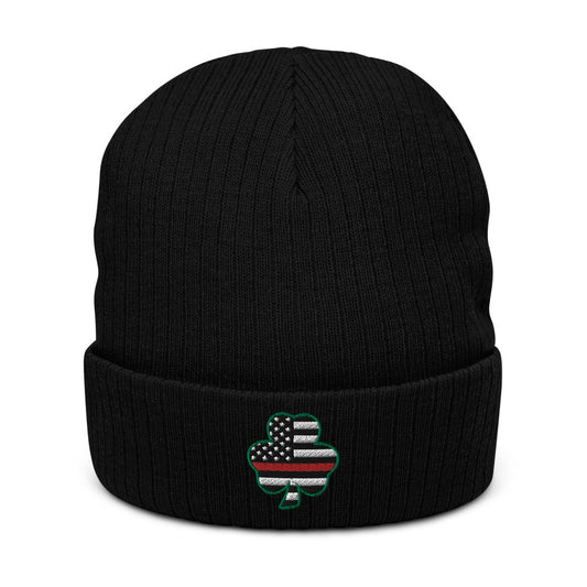 Gorro con puños reciclado con trébol irlandés Red Line