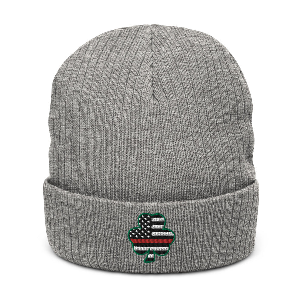 Red Line Irish Shamrock Recycled Cuffed Beanie