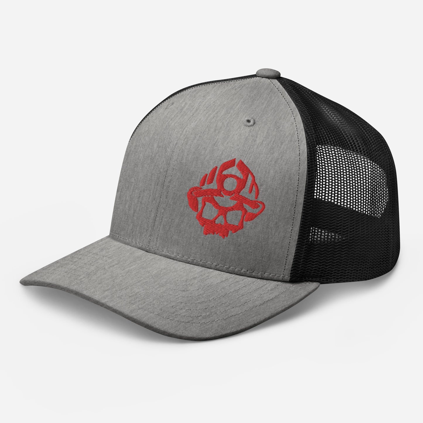 Gorra de camionero bordada en 3D con el logotipo de Red Skull