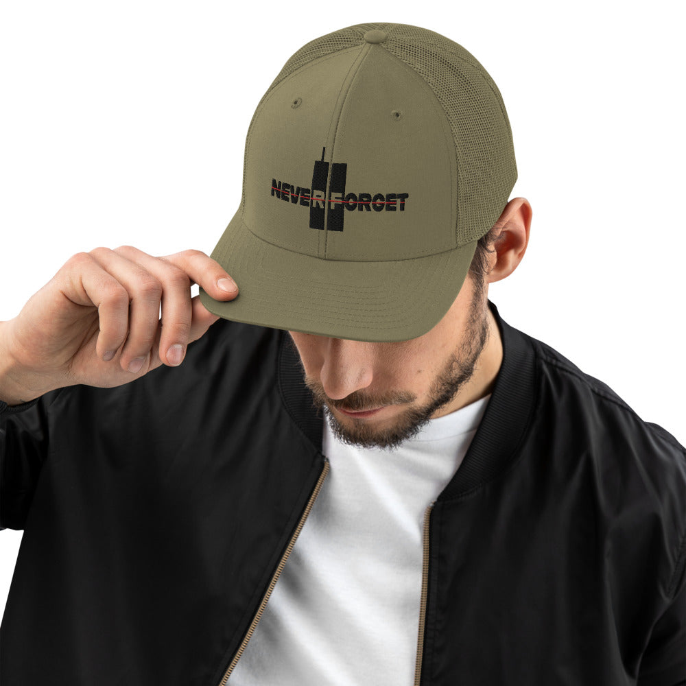 Niemals vergessen 9.11.01 Thin Red Line Richardson R112 Trucker Cap