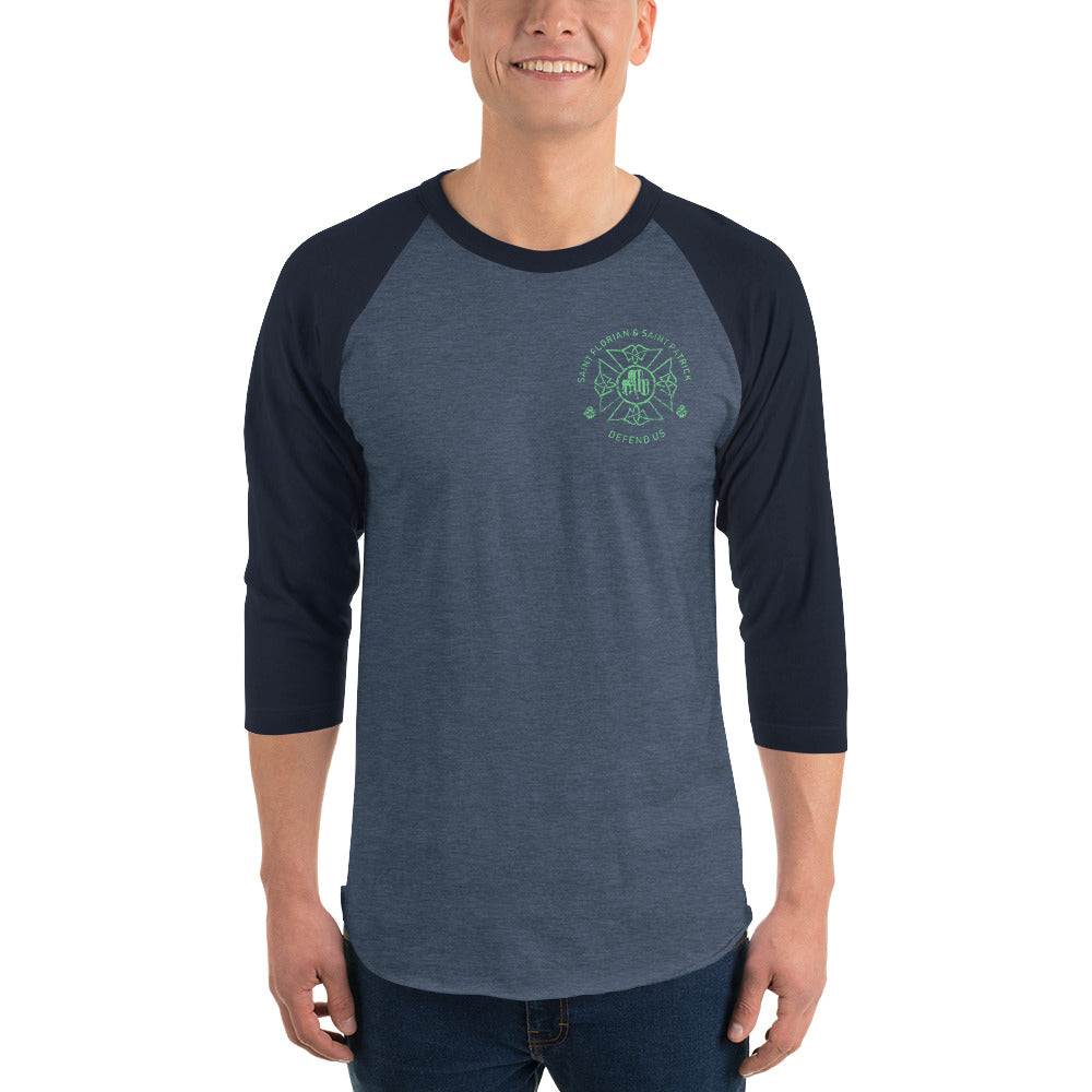 St. Florian Irish Protect Us Premium Long Sleeve Tee3/4 Sleeve Raglan Shirt