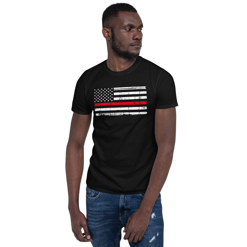 Thin Red Line USA Flag T Shirt