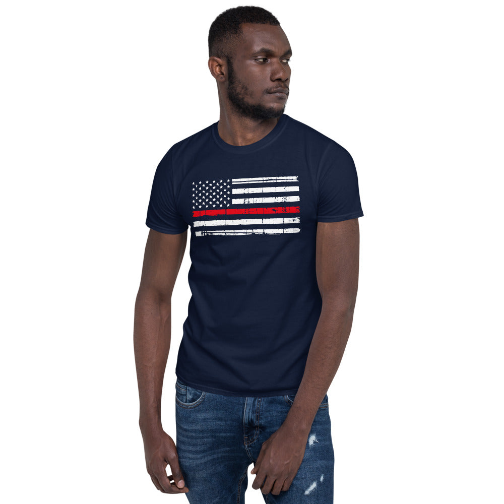 Thin Red Line USA Flag T Shirt