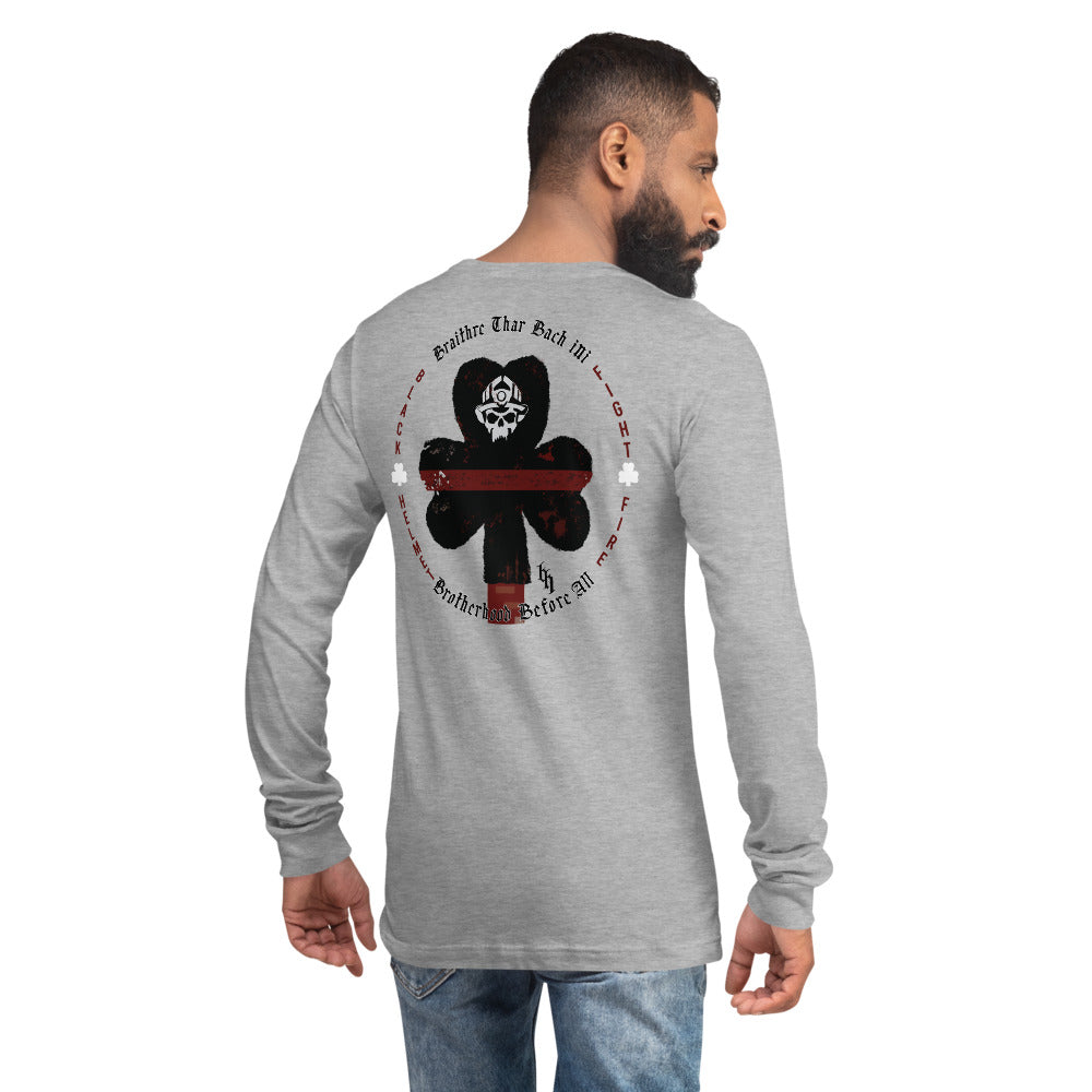 Brotherhood Before All Irish Shamrock Premium Bella Canvas Unisex Long Sleeve Tee