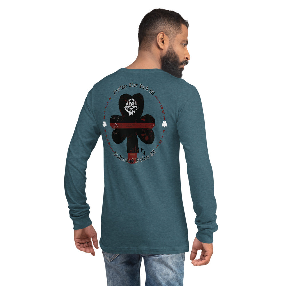 Brotherhood Before All Irish Shamrock Premium Bella Canvas Unisex Long Sleeve Tee