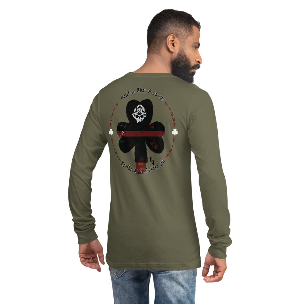 Brotherhood Before All Irish Shamrock Premium Bella Canvas Unisex Long Sleeve Tee