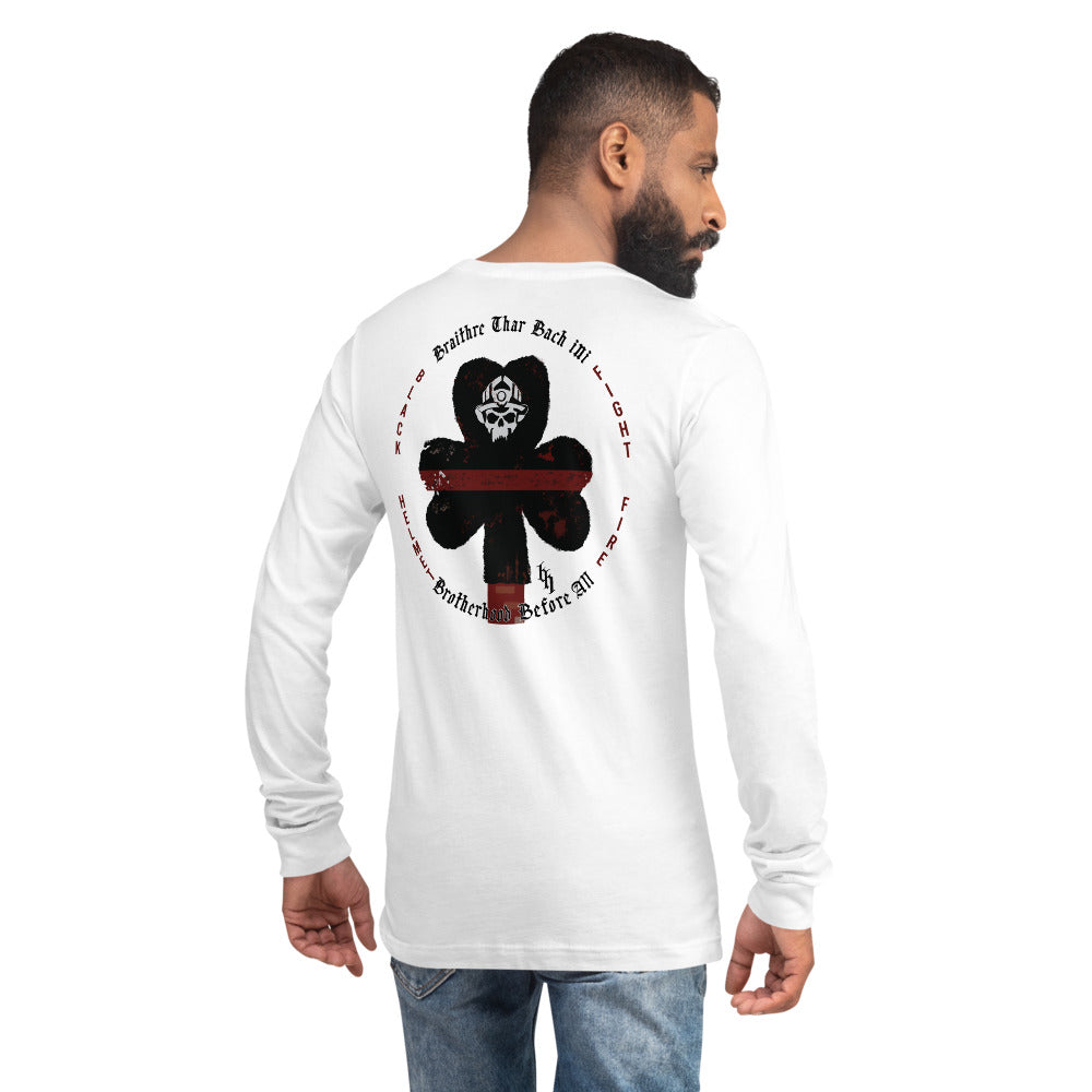 Brotherhood Before All Irish Shamrock Premium Bella Canvas Unisex Long Sleeve Tee
