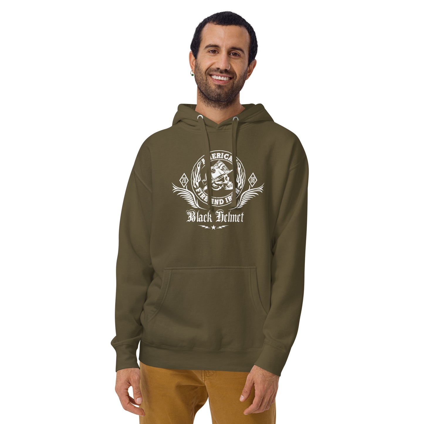 American Fire and Iron Skull Logo Premium Cotton Heritage Hoodie