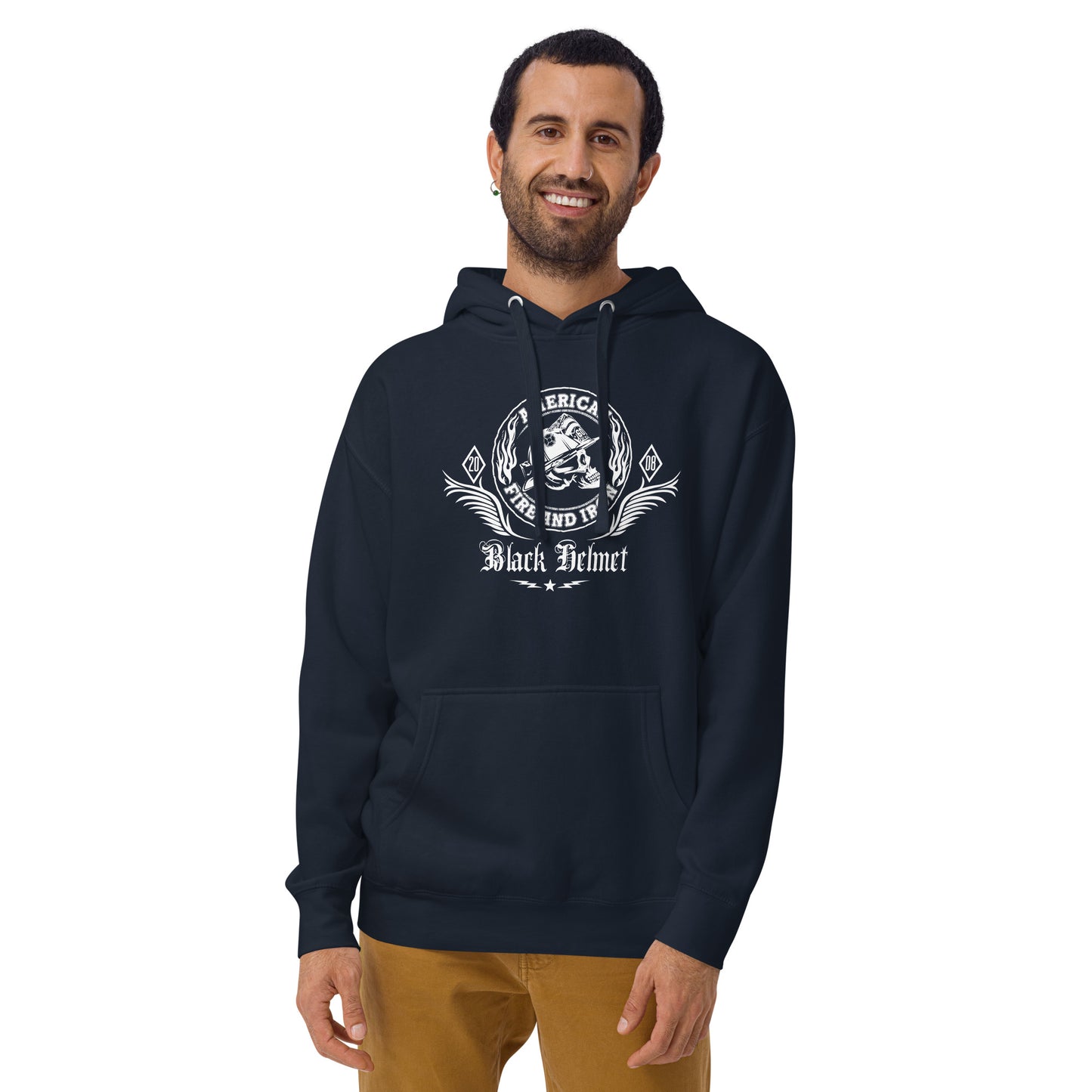 American Fire and Iron Skull Logo Premium Cotton Heritage Hoodie