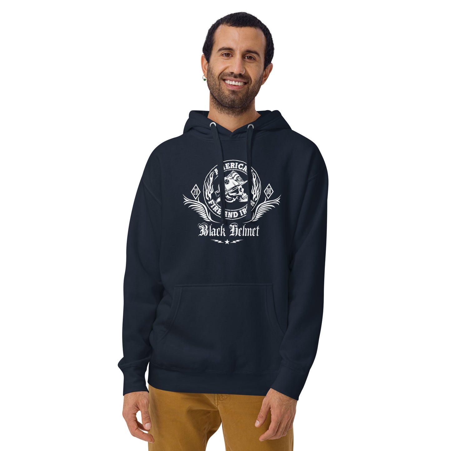 American Fire and Iron Skull Logo Premium Cotton Heritage  Hoodie