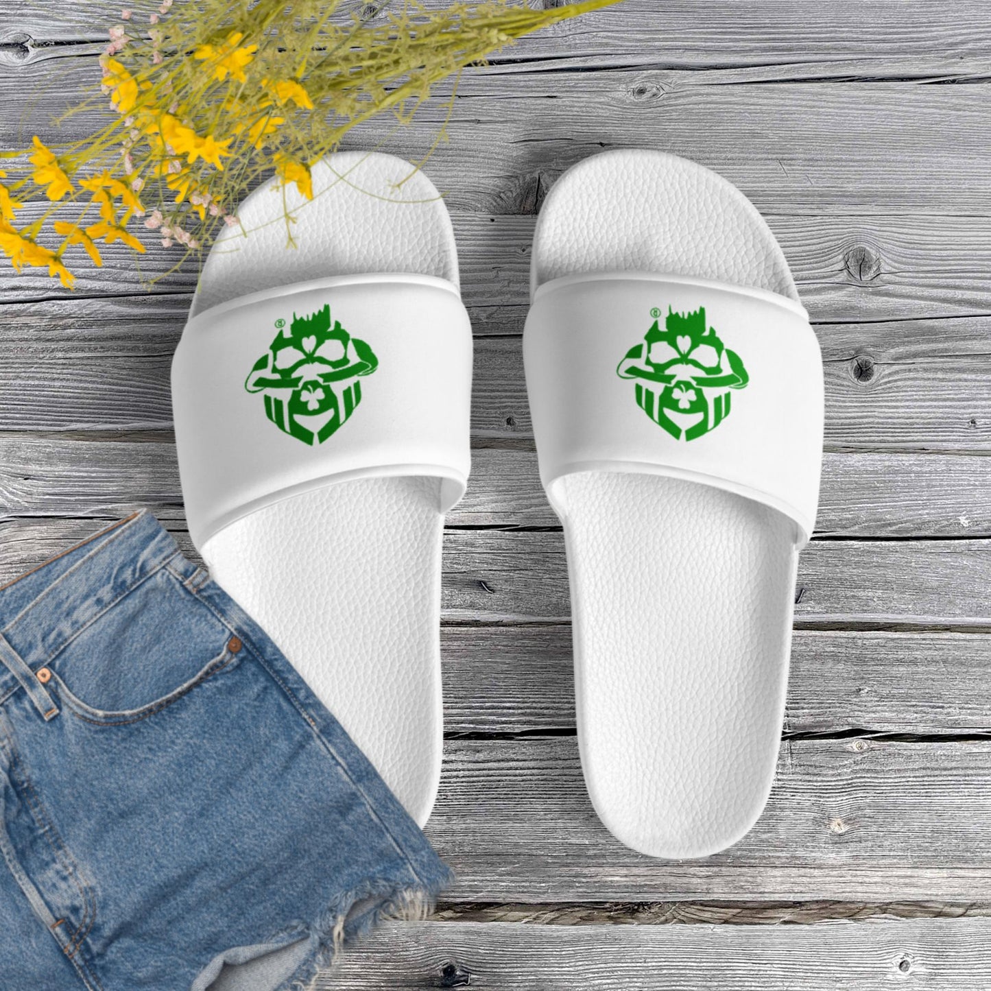 Lucky Irish Skull Logo Women's Slides
