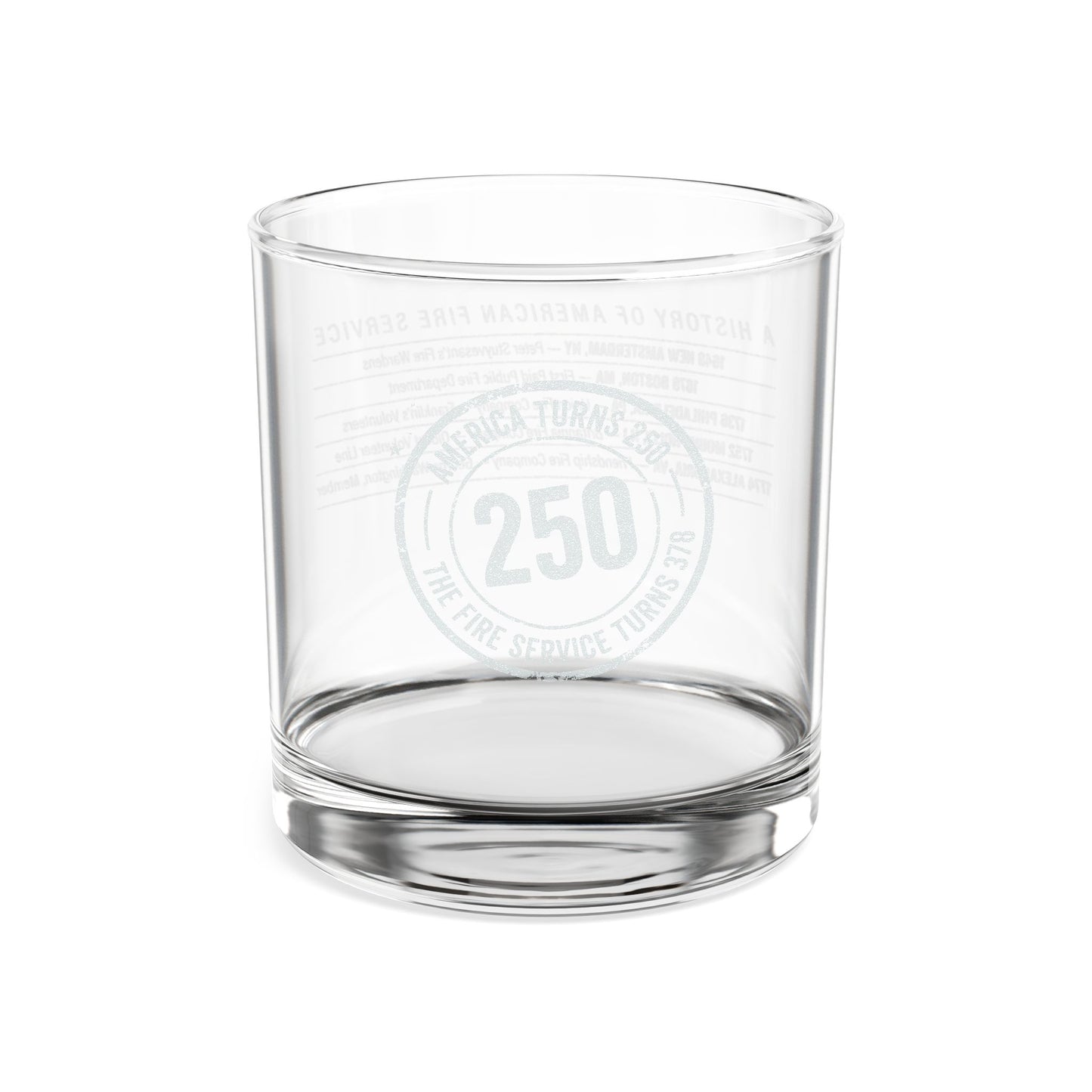 History of the American Fire Service Engraved Rocks Glass (10oz)