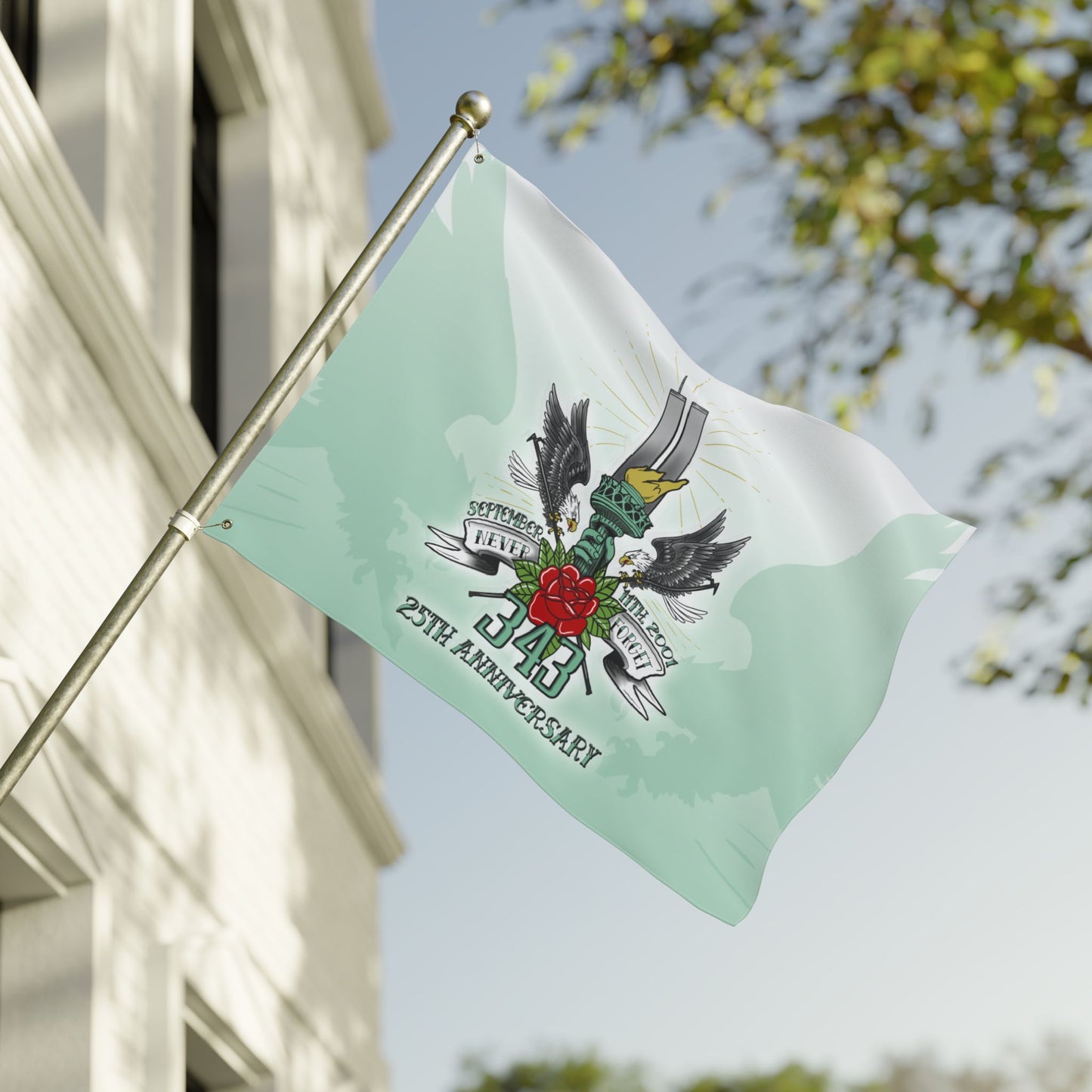 343 Eternal Memorial Double-Sided Outdoor Flag