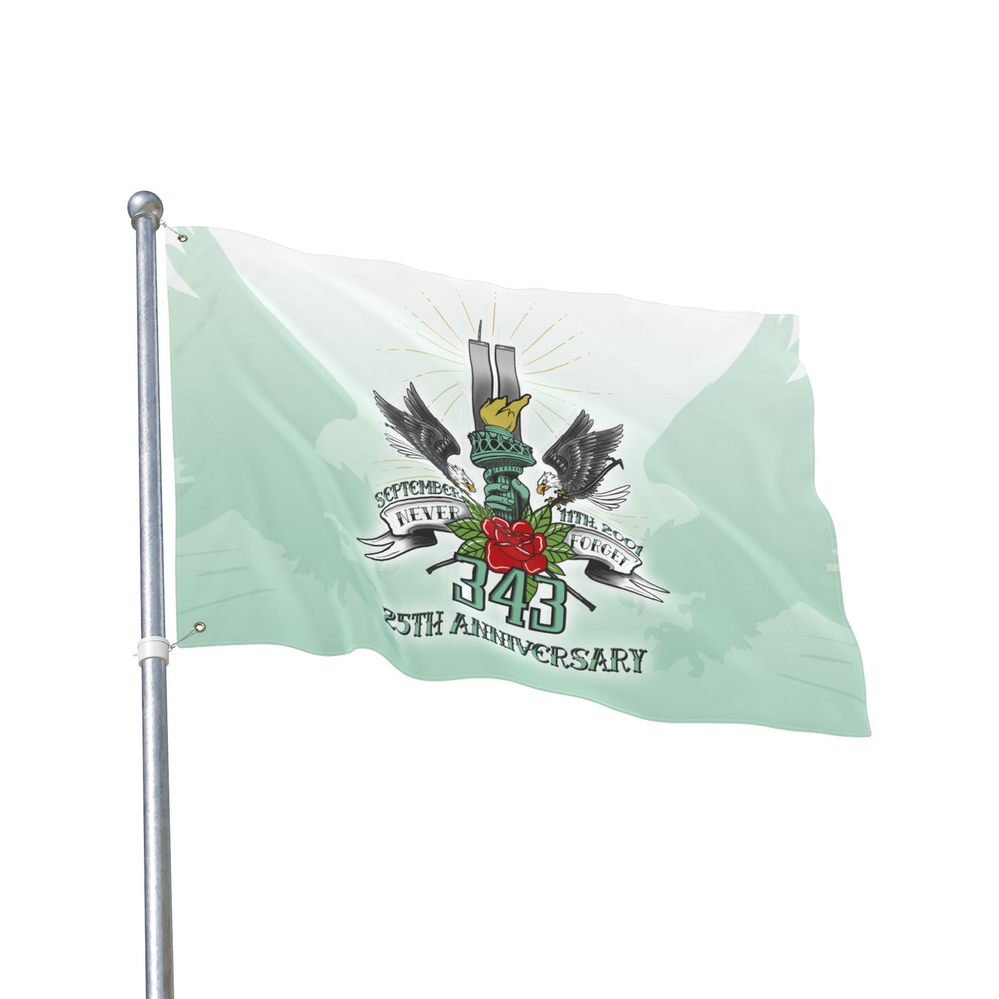 343 Eternal Memorial Double-Sided Outdoor Flag