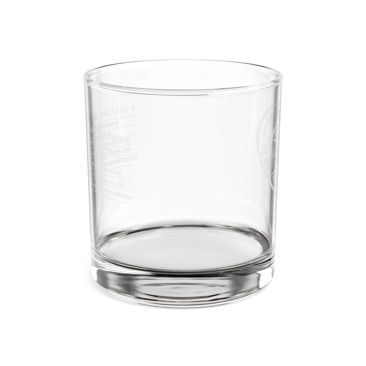 History of the American Fire Service Engraved Rocks Glass (10oz)