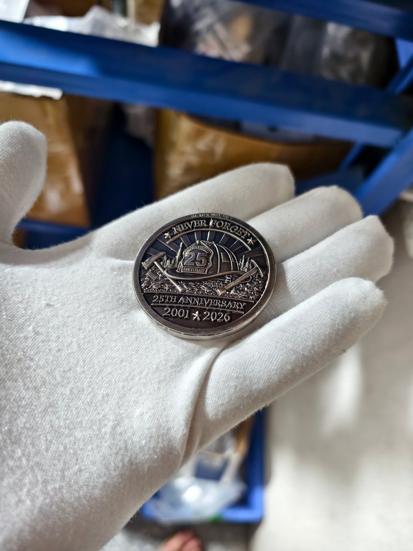 PREORDER - Never Forget 25th Anniversary 9/11 Firefighter Challenge Coin