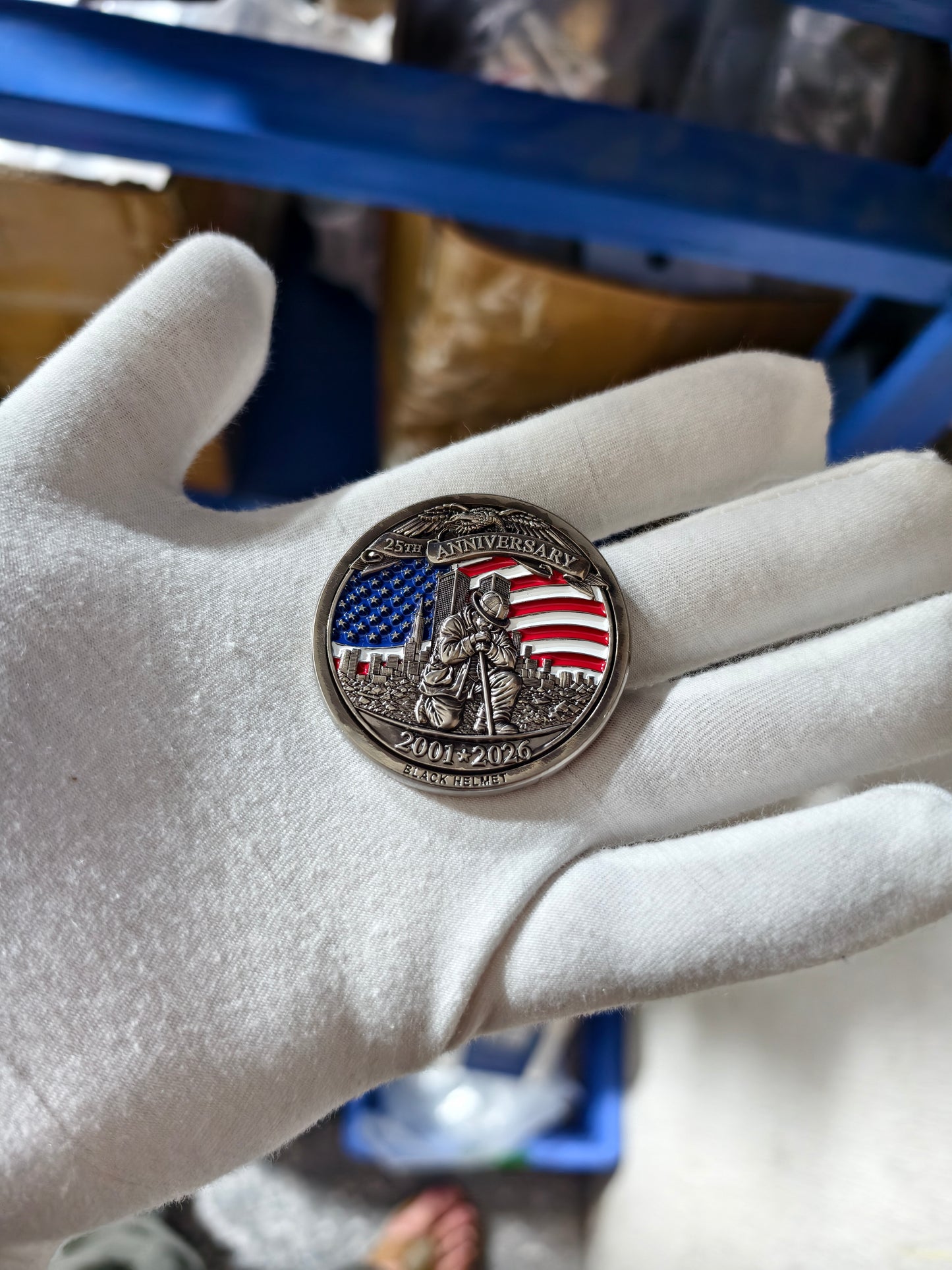 PREORDER - Never Forget 25th Anniversary 9/11 Firefighter Challenge Coin