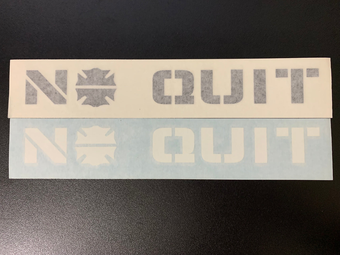 Black Helmet No Quit Maltese Firefighter Decal - 8.75"