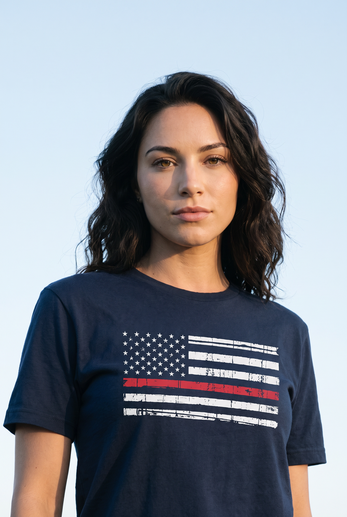 Thin Red Line USA Flagge Premium T-Shirt