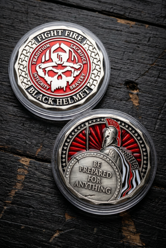 Prepárate para cualquier cosa Moneda Spartan Fight Fire Challenge 