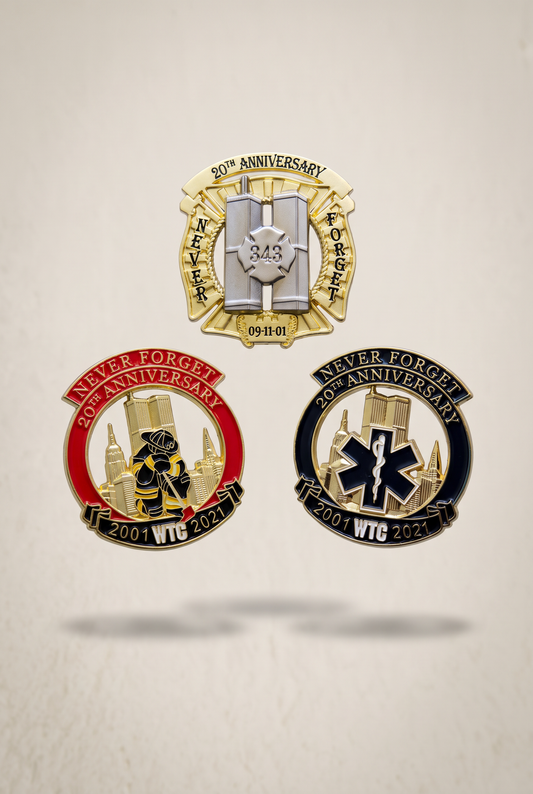 Never Forget 9/11 20th Anniversary Collector Pin Set – 3 Limited Edition Pins