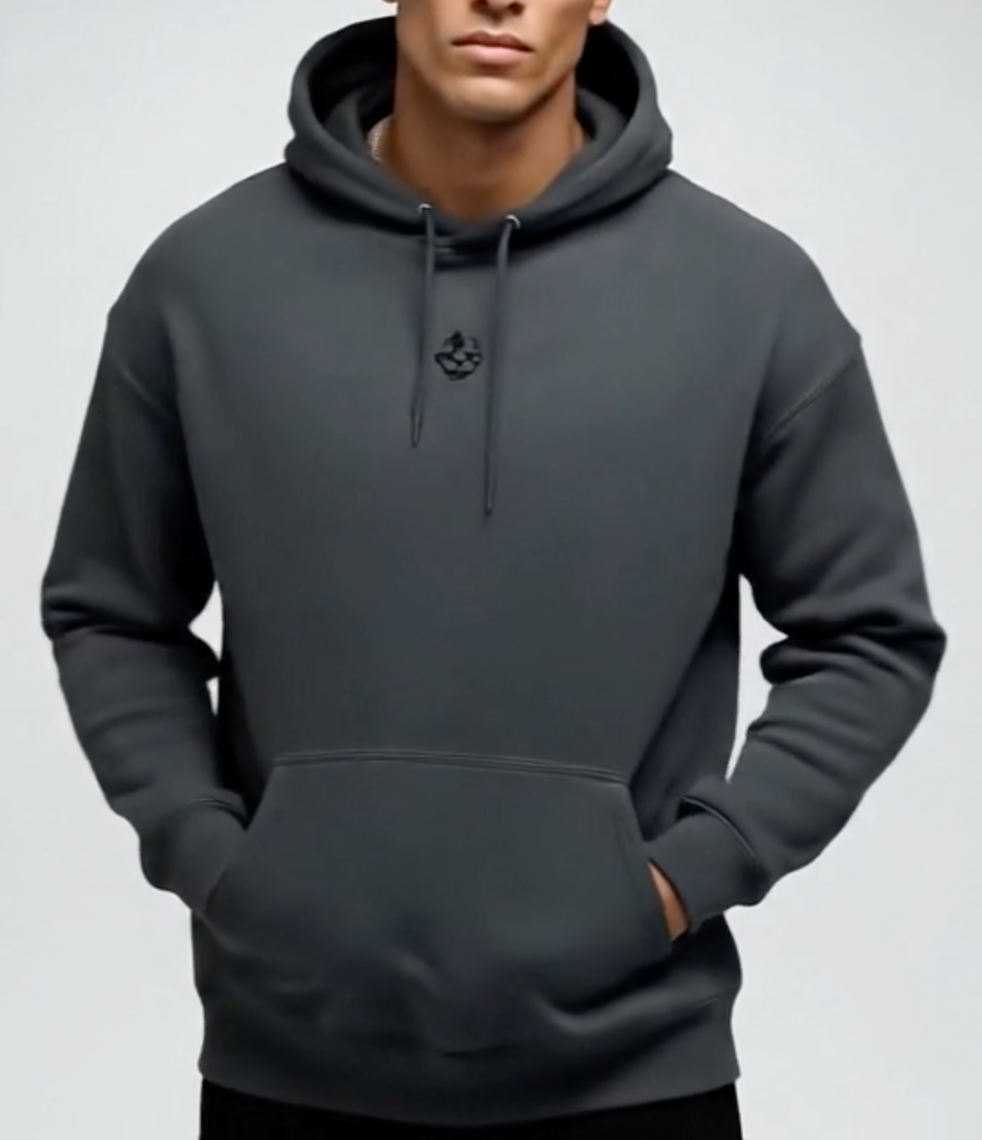 Embroidered Skull Logo Pullover Hoodie