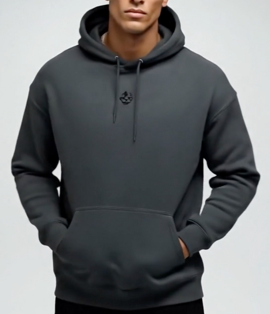 Embroidered Skull Logo Pullover Hoodie