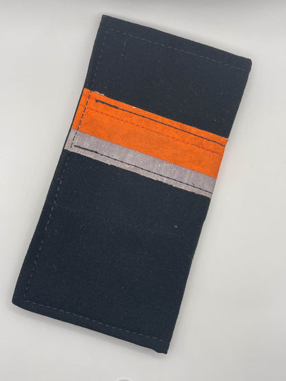 Black Helmet Wallet - Orange/Gray Stripe