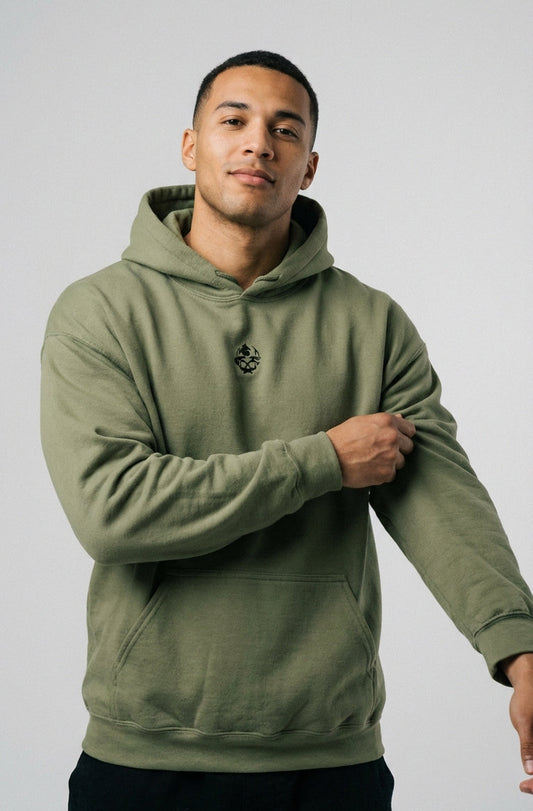 Embroidered Skull Logo Pullover Hoodie