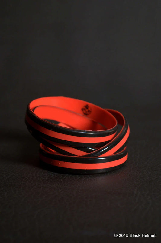 Thin Red Line Two Sided Silicone Wristbands Skull Logo Reverse Side