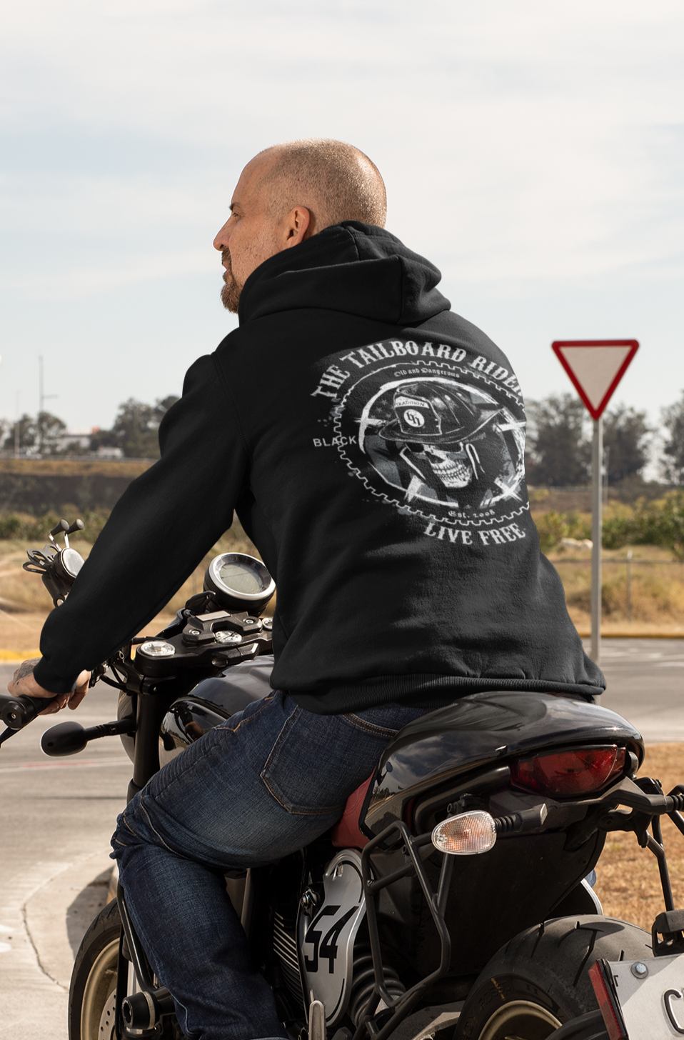 Tailboard Rider Hoodie – Black Helmet