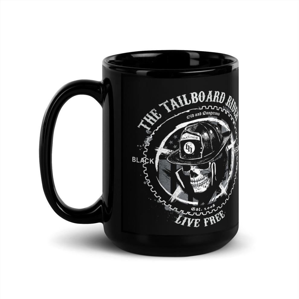 Tailboard Rider XL Coffee Mug (15 oz) – Black Helmet
