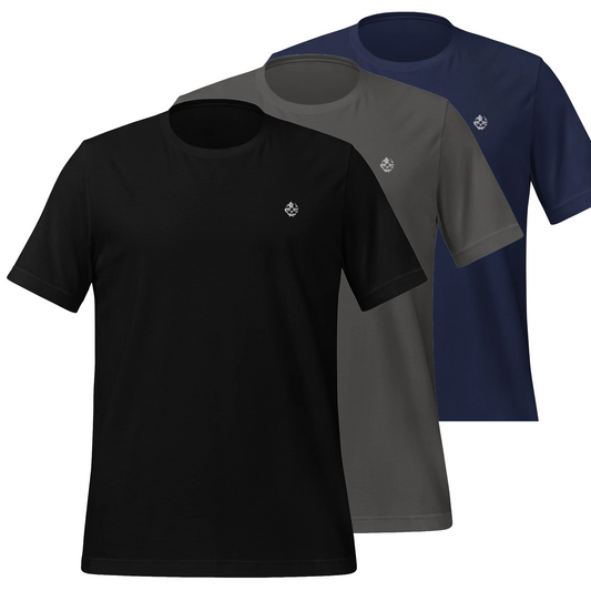 Embroidered Skull Premium Tee - Dark Bundle (3-Pack)