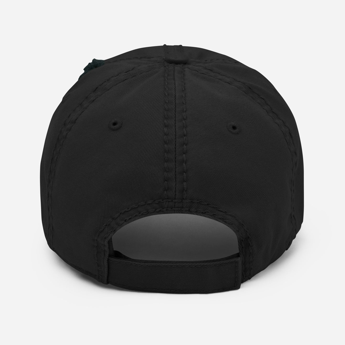 Gorra de sarga de algodón desgastada con logotipo de calavera y casco negro