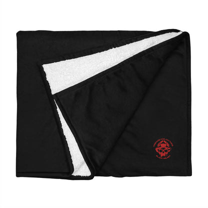Prepare For Anything Skull Logo Embroidered Premium Sherpa Blanket