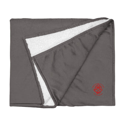 Prepare For Anything Skull Logo Embroidered Premium Sherpa Blanket