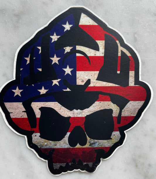 USA Flag Skull logo Vehicle Decal