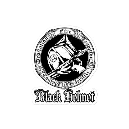 Black Helmet Four Principles , Tradition, Dedication, Sacrifice and Courage Decal