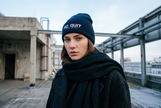 No Quit Embroidered Beanie