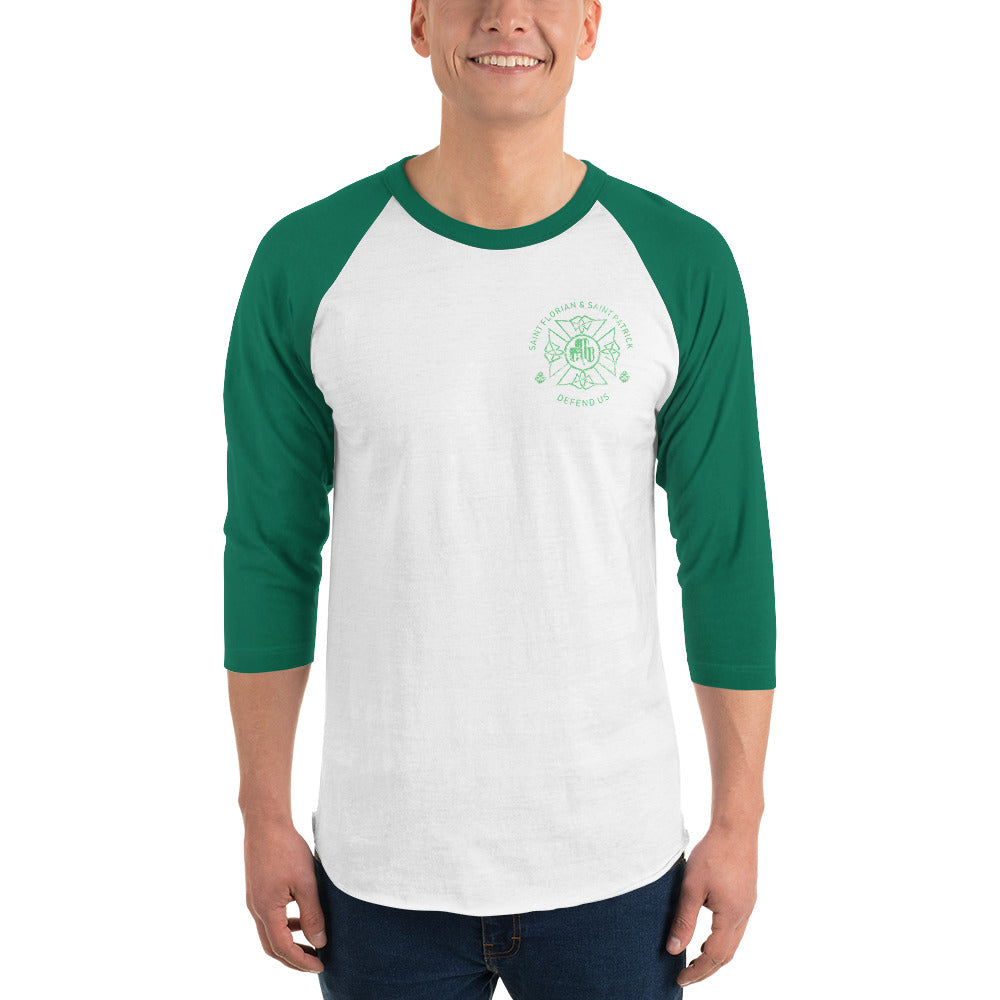 St. Florian Irish Protect Us Premium Long Sleeve Tee3/4 Sleeve Raglan Shirt