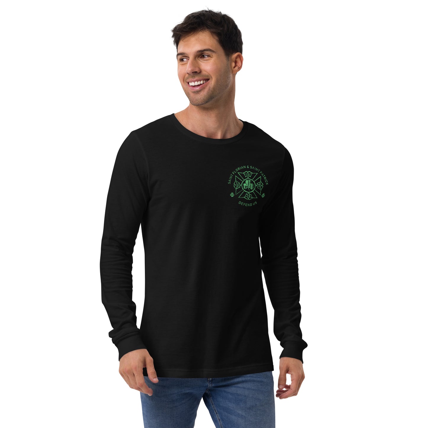 St. Florian Irish Protect Us Premium Athletic Long Sleeve Tee