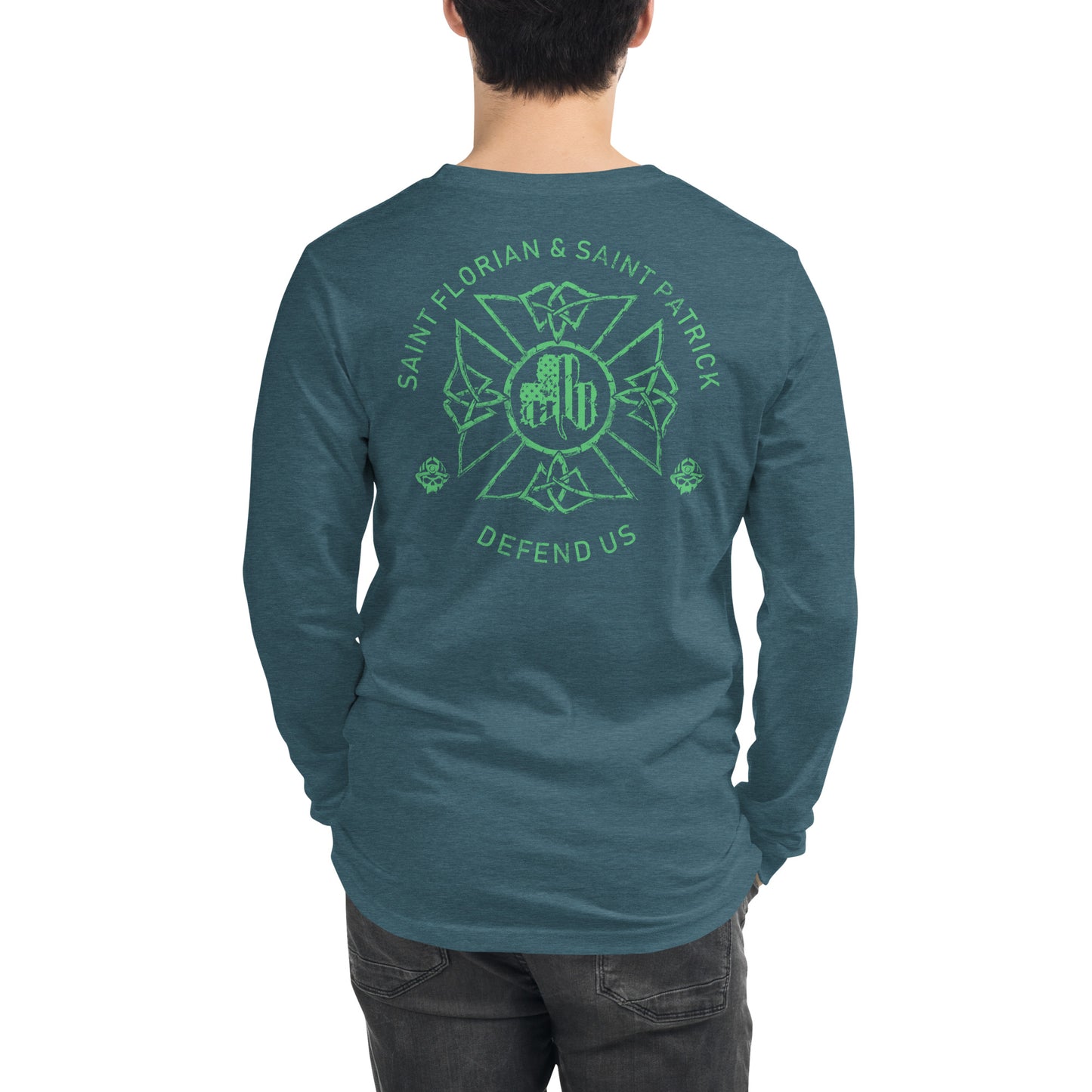 St. Florian Irish Protect Us Premium Athletic Long Sleeve Tee