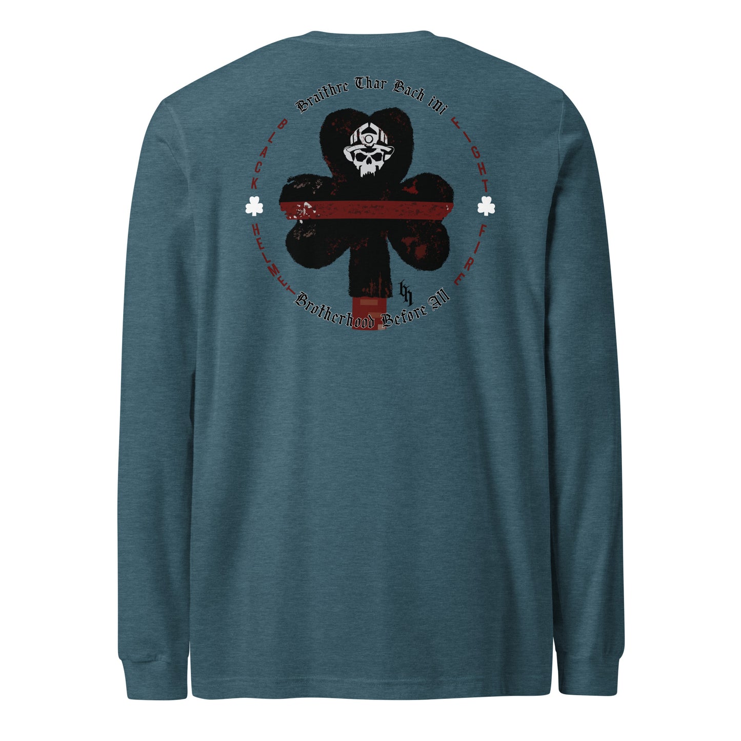 Camiseta unisex de manga larga de lona premium Bella con el trébol irlandés Brotherhood Before All