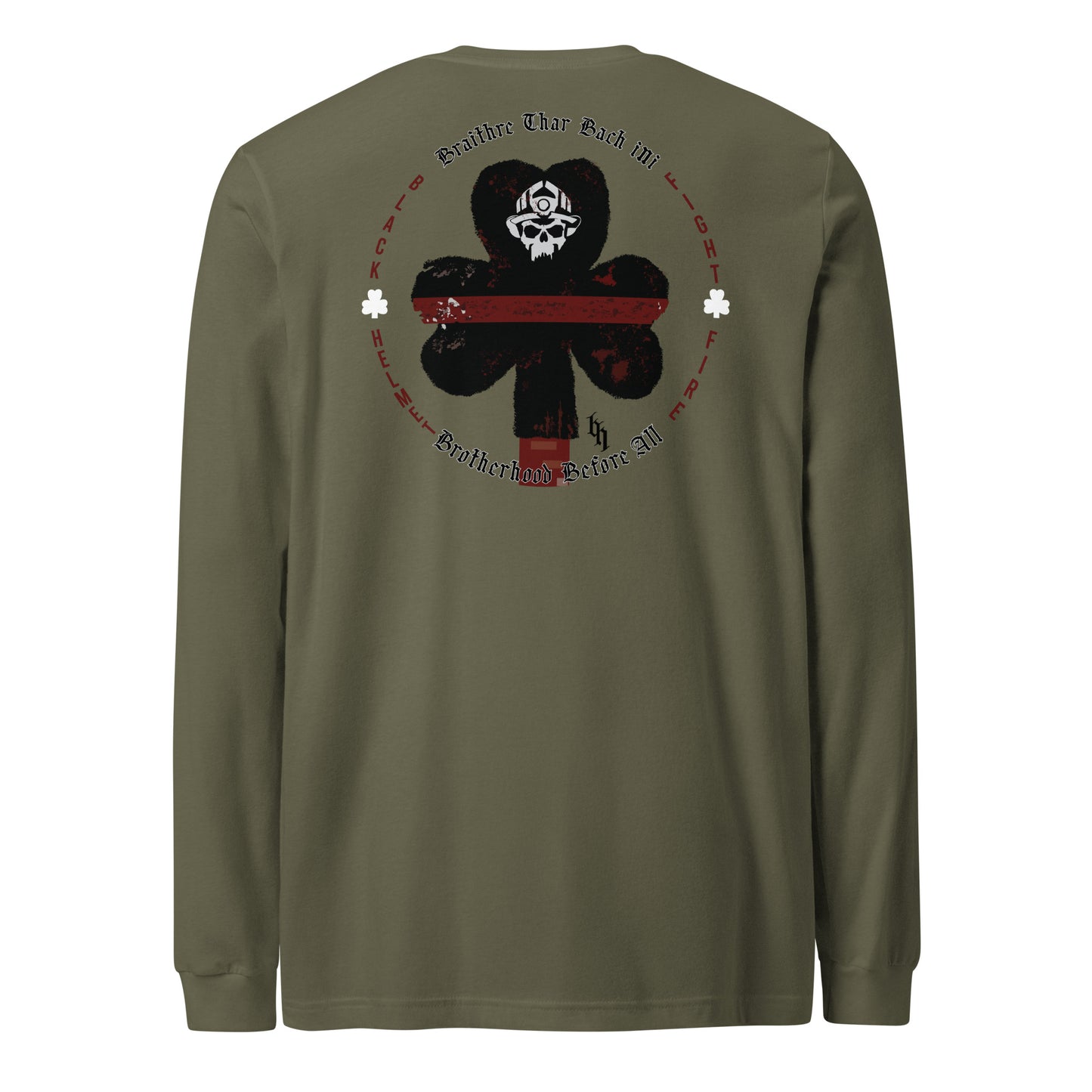 Camiseta unisex de manga larga de lona premium Bella con el trébol irlandés Brotherhood Before All